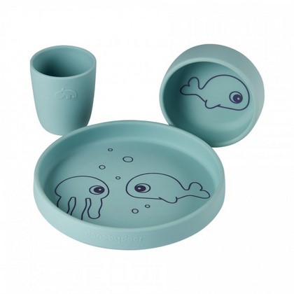 Done by Deer - Silikonski set za hranjenje, Sea Friends, blue - Image 2