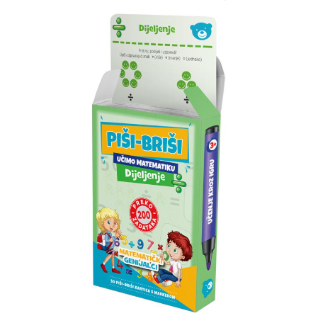 Edukativne karte piši-briši - Dijeljenje