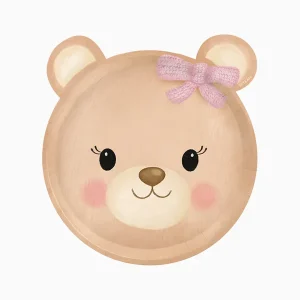 Kartonski tanjir Ø 22cm 6 komada - Medo rosa